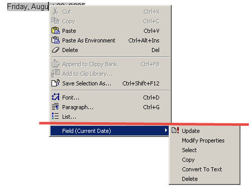 What I can see while right clicking the date field is above the red line, what I can see in your help is also below the red line, the lacking part in my case.