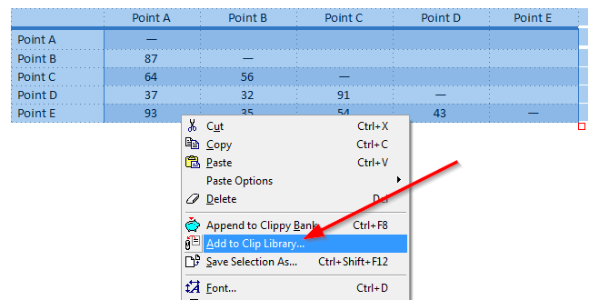 Add to Quick Tables