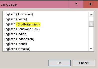 Instead of the correct letter &quot;ß&quot; there is a question mark:<br />&quot;Gro?britannien&quot; should be &quot;Großbritannien&quot;
