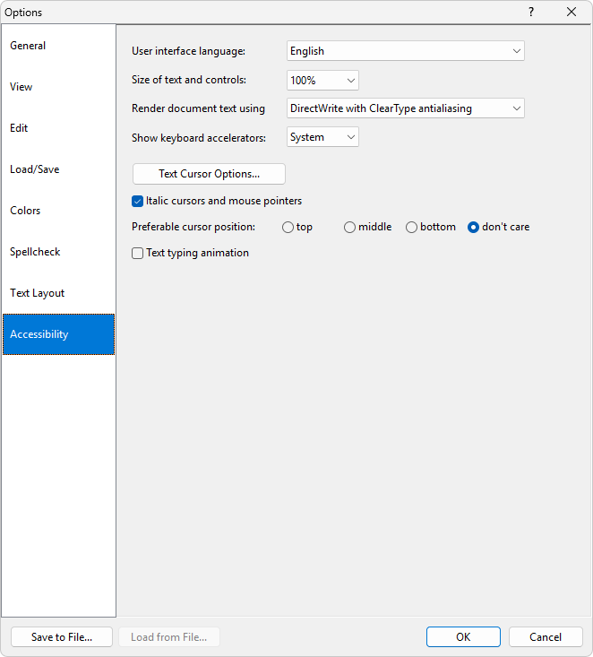 The 'Accessibility' settings