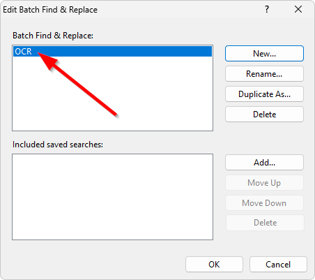 New 'batch find & replace' set created