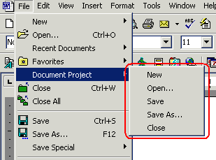 Document projects