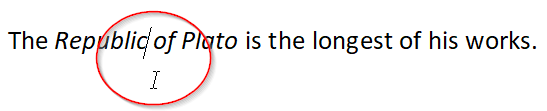 Italic cursors