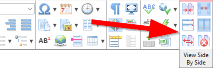 The 'View side by side' context toolbar