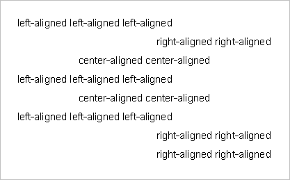 Differently aligned paragraphs