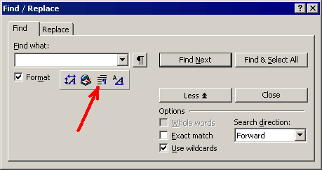 The 'Paragraph format' button