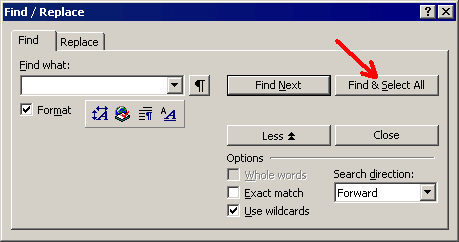 Find and select all