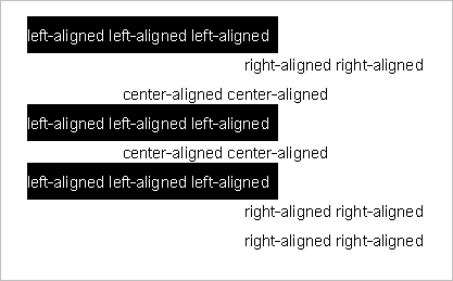 Differently aligned paragraphs