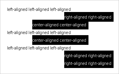 Differently aligned paragraphs