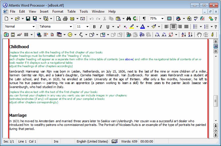 Draft view (wrap to window)