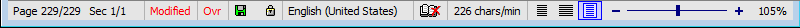 Redesigned status bar