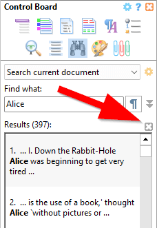 The 'Cancel search' button