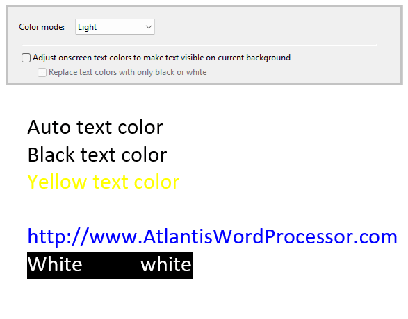 Text color adjustment example