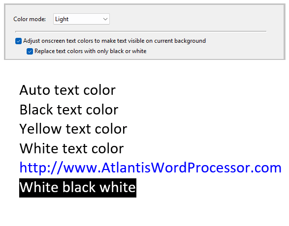 Text color adjustment example
