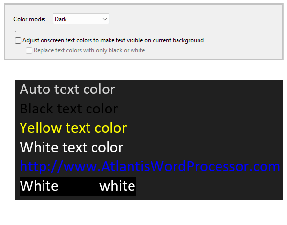 Text color adjustment example