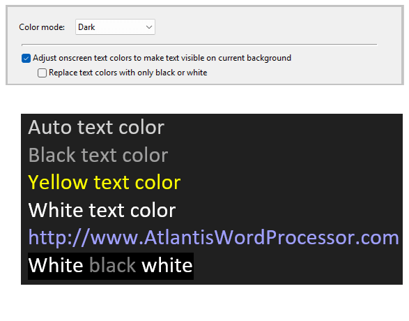 Text color adjustment example
