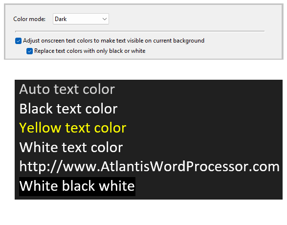 Text color adjustment example
