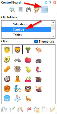 Color previews in the Clip Library