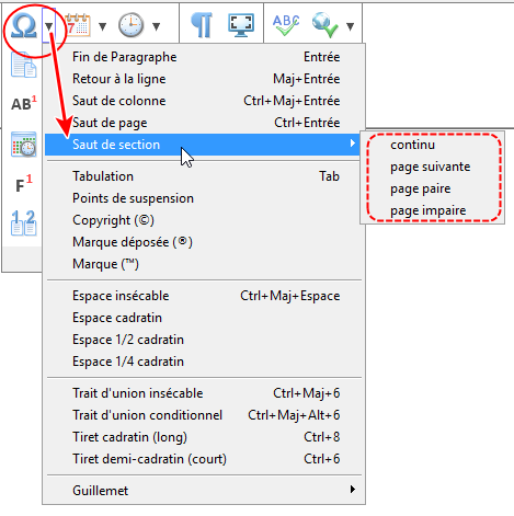 Insérer un caractère spécial