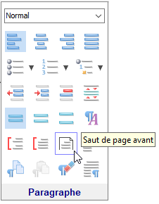 Saut de page avant