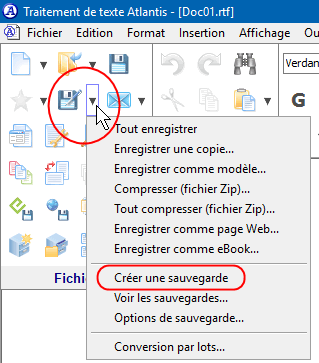 Enregistrer le document sous (F12)